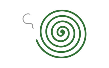 蚊取り線香のシンプルな線画イラスト、夏のイラスト