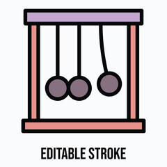 Pendulum Vector Icon, Isolated Vector Lineal Color Style Icon, Editable Stroke.