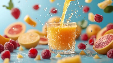 Orange juice drinks and fruit splashes