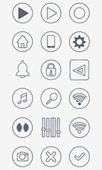 Line icons for digital interface