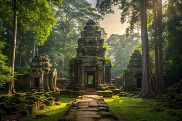 Explore ancient angkor wat temple ruins cambodia jungle landscape travel destination southeast asia tourism site