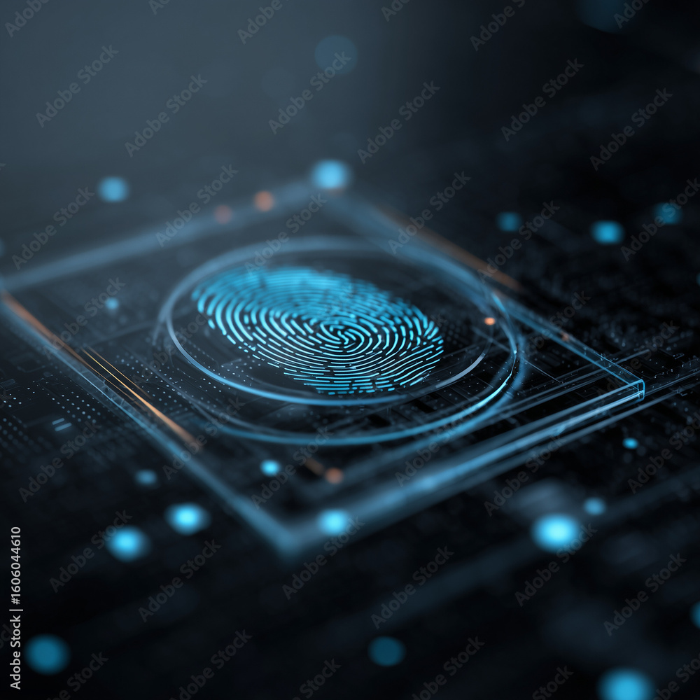 Poster secure your digital world with advanced biometric fingerprint scanning technology innovation