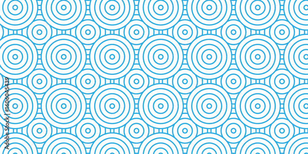 Poster minimal overlapping pattern diamond geometric wave abstract circle wave line. blue seamless tile str