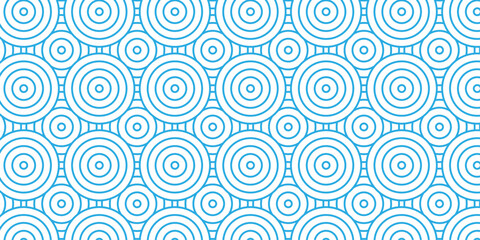 Minimal Overlapping Pattern diamond geometric wave abstract circle wave line. Blue seamless tile stripe create retro line pattern background.