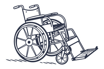 Fototapeta premium Detailed Line Art of a Classic Wheelchair Design Mobility Aid