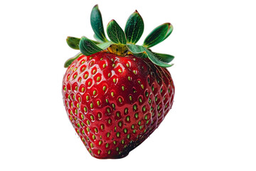 Isolated strawberry shines, ideal for food blogs, recipe designs.
