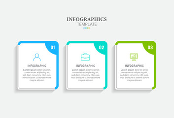 Creative concept for infographic with 3 steps, options, parts or processes. Business data visualization