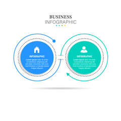 Infographic circle template,Business concept with 2 options,Vector illustration.