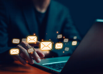   Business email uses technology to send messages, has a mailbox, uses marketing, works on icons,...