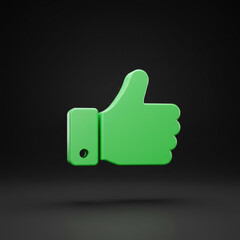 Green Thumbs Up Icon - Social Media Like Button Graphic