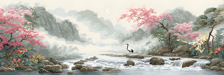 Harmony in Nature: A Tranquil Zen Tapestry of Reflection and Renewal