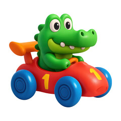 Obraz premium PNG Playful crocodile toy car