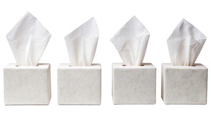 Four soft tissues in a row, essential hygiene for daily use.