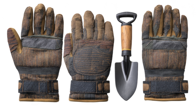 Closeup of gloves and knife, emphasizing safety precision in handling sharp tools.