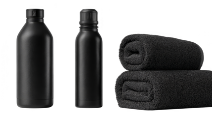 Thermos bottle and towel, your perfect hydration refreshment companions for an active lifestyle.