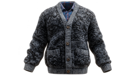 Striking monochrome sweater complemented by a vibrant colorful tie, timeless blend of classic sophistication and modern style.