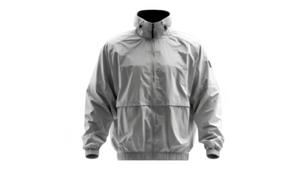 Durable grey rain jacket with hood for wet weather protection waterproof and stylish rainwear for men women.