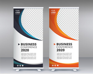 Fototapeta premium Modern business roll up banner design template 