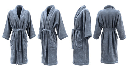 Four hooded robes and a simple robe, captivating display of clothing garments.