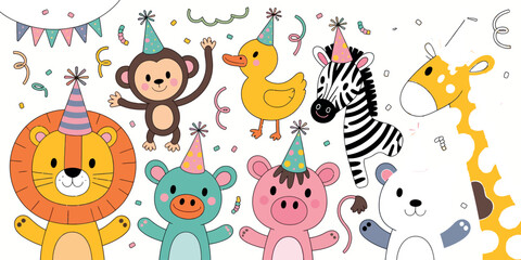 Obraz premium Whimsical Dog Illustration with Colorful Elements and Playful Design