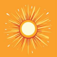 Orange aesthetic sun shine icon isolated flat design