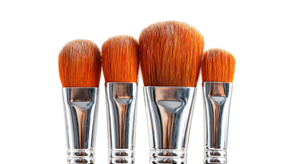 Four silver brushes, essential painting tools for artists and crafters.