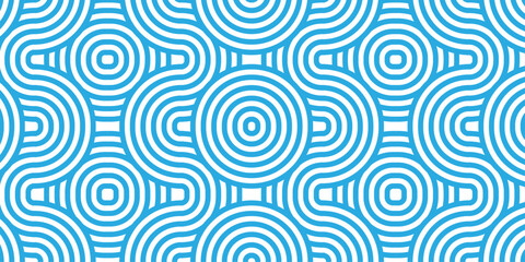 Minimal Overlapping Pattern geometric diamond geometric waves spiral abstract circle wave line. Blue seamless tile stripe geometric create retro line pattern background.	
