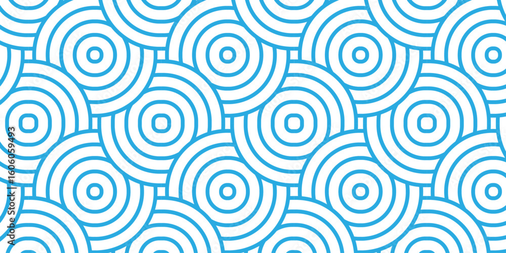 Poster minimal overlapping pattern geometric diamond geometric waves spiral abstract circle wave line. blue