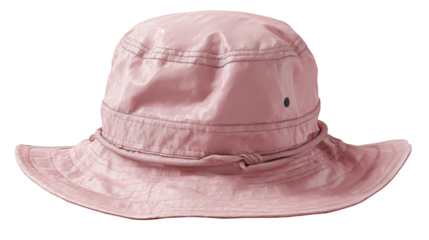 Elegant pink hat with delicate ribbon, stylish headwear for women's fashion.