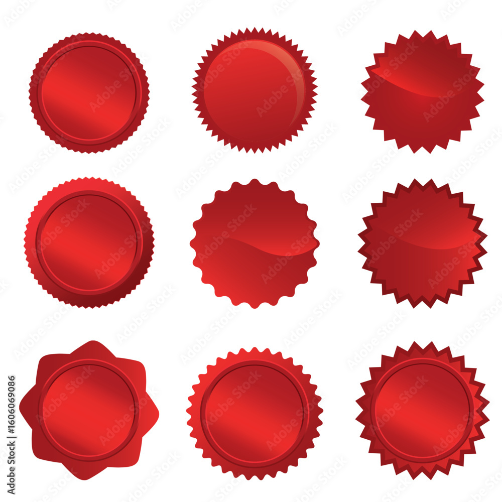 Aufkleber red seal different type typography vector design