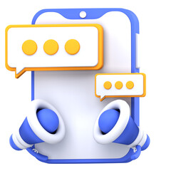 3D digital illustration of ad chat 