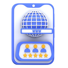 3D digital marketing customer rating icon 