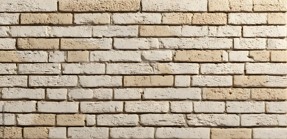 Poster a close-up view of a textured brick wall showcasing natural variations in color and shape, perfect f