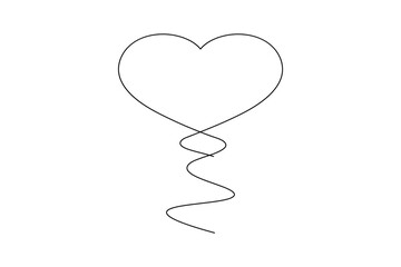 Elegant Heart Divider Line Art  Continuous Love Line Drawing for Wedding & Romantic Designs. vector