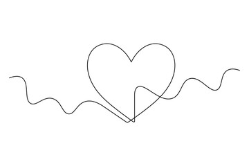 Elegant Heart Divider Line Art  Continuous Love Line Drawing for Wedding & Romantic Designs. vector
