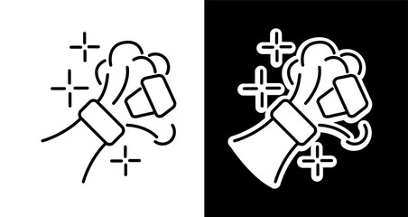 Clinking Beer bottle editable line icon