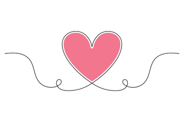 Elegant Heart Divider Line Art  Continuous Love Line Drawing for Wedding & Romantic Designs. vector