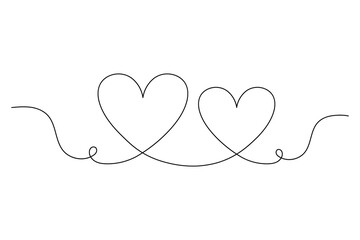 Elegant Heart Divider Line Art  Continuous Love Line Drawing for Wedding & Romantic Designs. vector