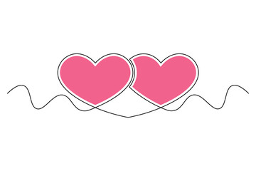 Elegant Heart Divider Line Art  Continuous Love Line Drawing for Wedding & Romantic Designs. vector