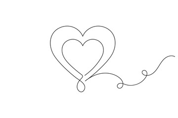 Elegant Heart Divider Line Art  Continuous Love Line Drawing for Wedding & Romantic Designs. vector