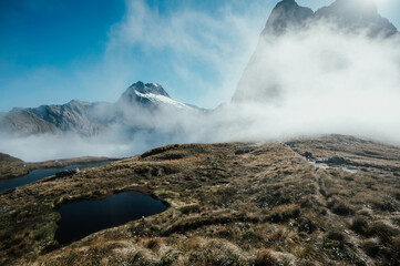 View from Mackinnon Pass on Milford Track, Fiordland National Park, New Zealand