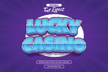 Lucky casino editable text effect with 3d text style