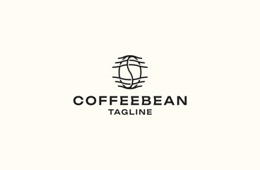 Coffee bean logo design vector template