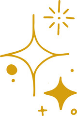 Gold Magical Sparkles and Star Elements – Aesthetic Clipart Set