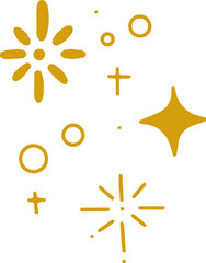 Gold Magical Sparkles and Star Elements – Aesthetic Clipart Set