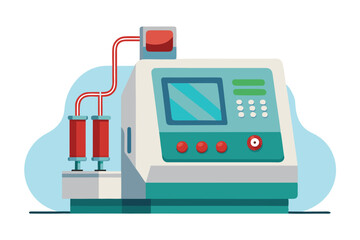 Medical Testing Equipment Illustration Diagnostic Analysis Technology and Automated Process Design