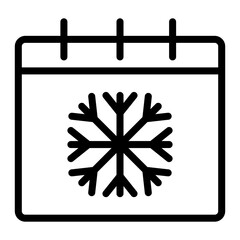 winter calendar line icon