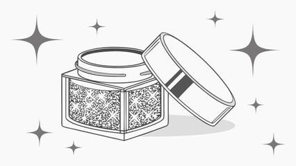 Discover shimmering beauty products glitter powder in stylish cosmetic container for glamorous look
