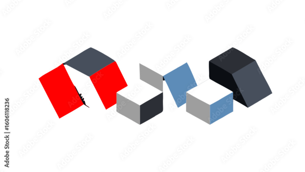 Poster isometric cube shapes design vector illustration for graphic design and presentations visuals concep