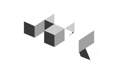 Obraz premium Isometric cube arrangement illustration for graphic design and visual arts projects and presentations use case